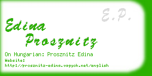 edina prosznitz business card